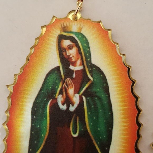 Lady of Guadalupe Earrings. Virgin. Virgen - Picture 8 of 9